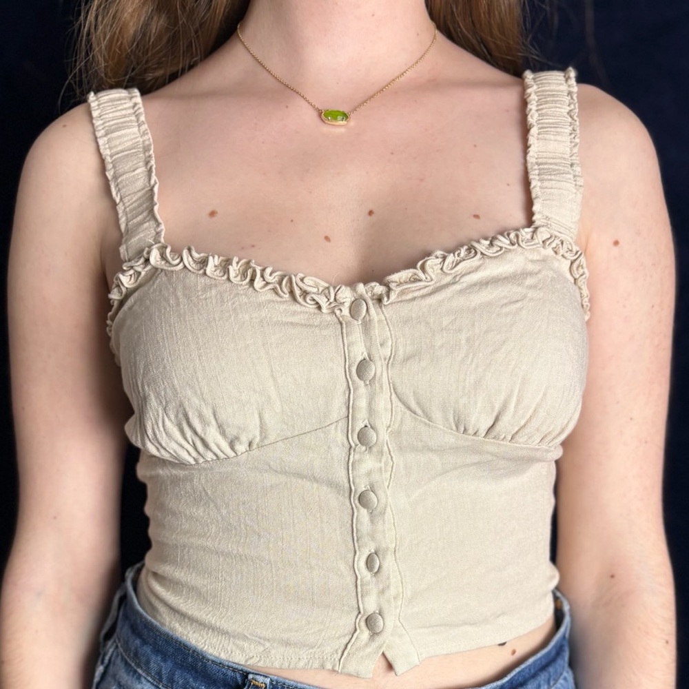 Sweetheart Button Up Crop Top